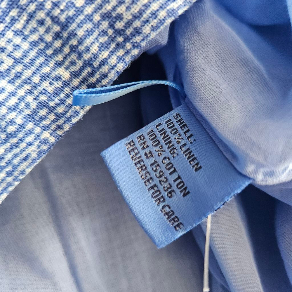 J. McLaughlin Rue Linen Dress Blue Shift Sleeveless Womens Large - Picture 4 of 6